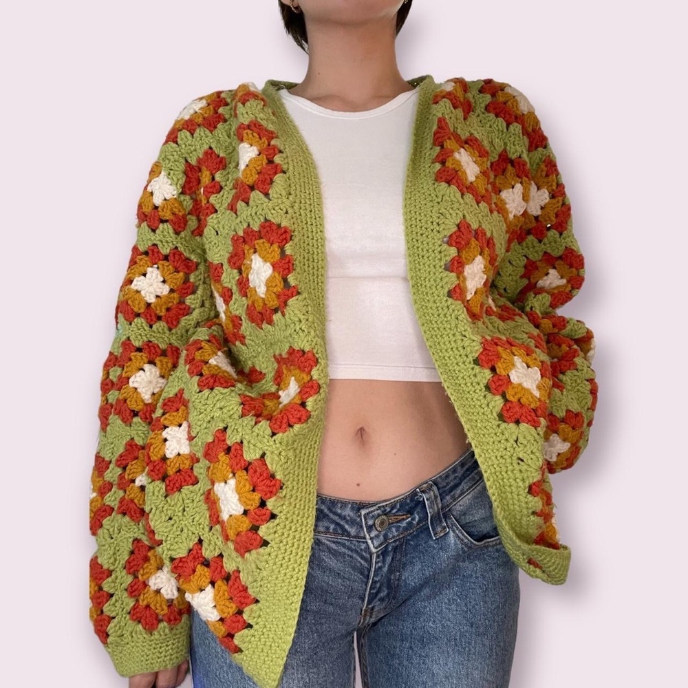 Adorable handmade crochet cardigan.